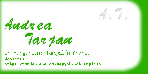 andrea tarjan business card